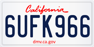 CA license plate 6UFK966