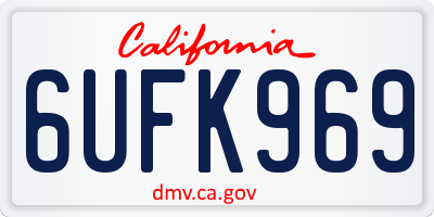 CA license plate 6UFK969