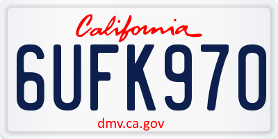 CA license plate 6UFK970