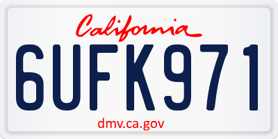 CA license plate 6UFK971
