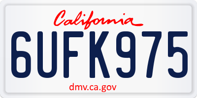 CA license plate 6UFK975