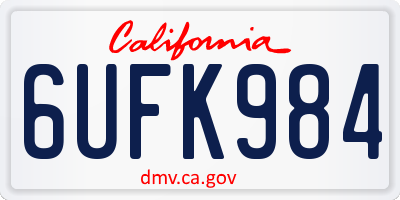 CA license plate 6UFK984