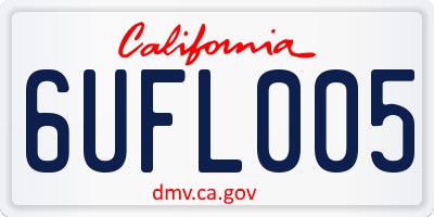 CA license plate 6UFL005