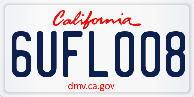 CA license plate 6UFL008
