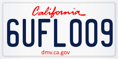 CA license plate 6UFL009