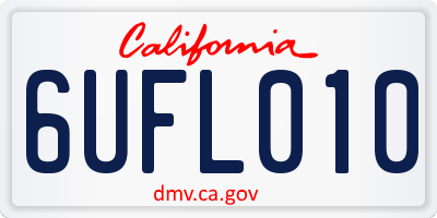 CA license plate 6UFL010