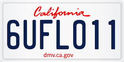 CA license plate 6UFL011