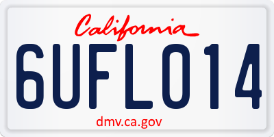 CA license plate 6UFL014