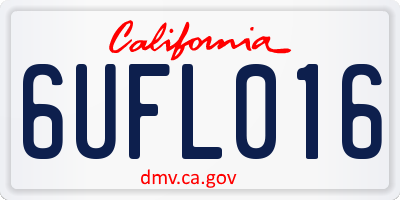 CA license plate 6UFL016
