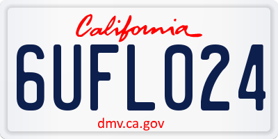 CA license plate 6UFL024