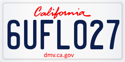 CA license plate 6UFL027