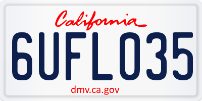 CA license plate 6UFL035