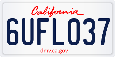 CA license plate 6UFL037