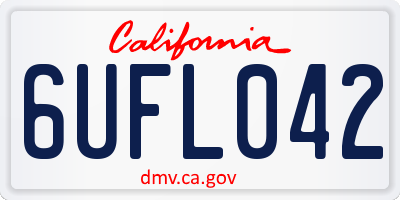 CA license plate 6UFL042