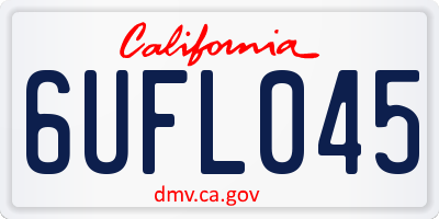 CA license plate 6UFL045