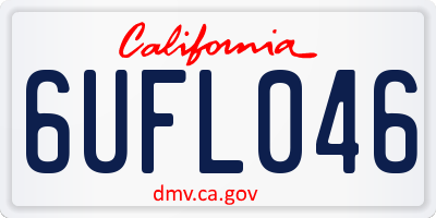 CA license plate 6UFL046