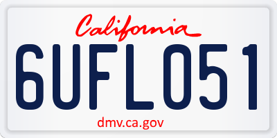 CA license plate 6UFL051