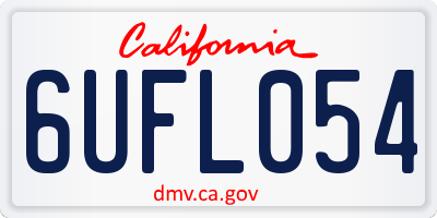 CA license plate 6UFL054