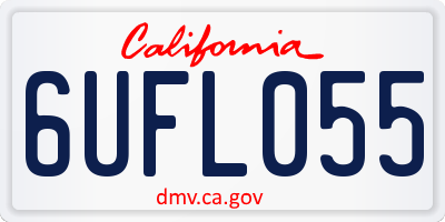 CA license plate 6UFL055