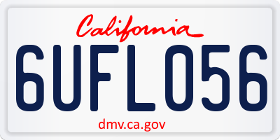 CA license plate 6UFL056