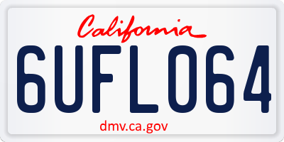 CA license plate 6UFL064