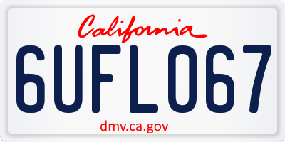 CA license plate 6UFL067