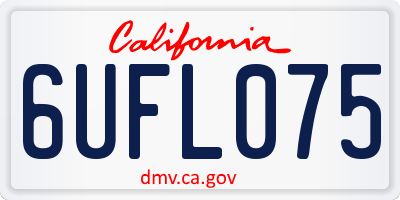 CA license plate 6UFL075