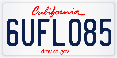 CA license plate 6UFL085