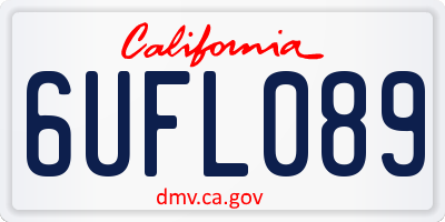 CA license plate 6UFL089