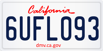 CA license plate 6UFL093