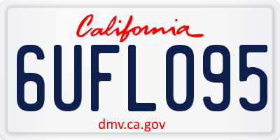 CA license plate 6UFL095