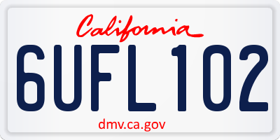 CA license plate 6UFL102