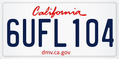 CA license plate 6UFL104