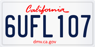 CA license plate 6UFL107