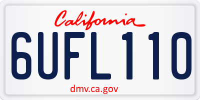 CA license plate 6UFL110