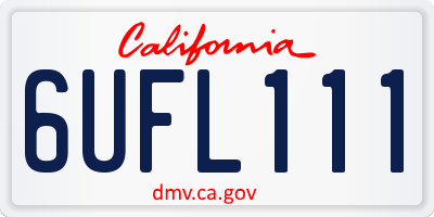 CA license plate 6UFL111