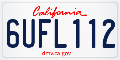 CA license plate 6UFL112