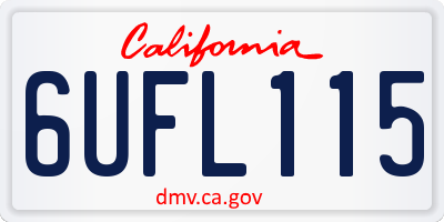 CA license plate 6UFL115