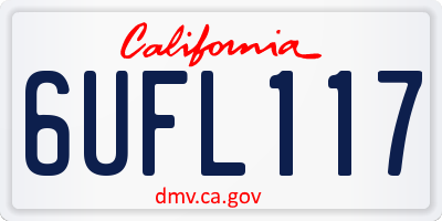 CA license plate 6UFL117