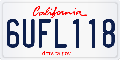 CA license plate 6UFL118