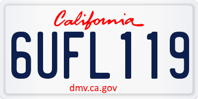 CA license plate 6UFL119