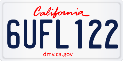 CA license plate 6UFL122