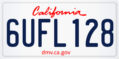 CA license plate 6UFL128