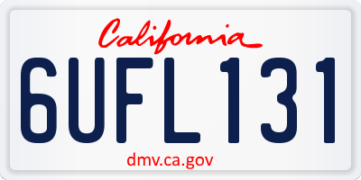CA license plate 6UFL131