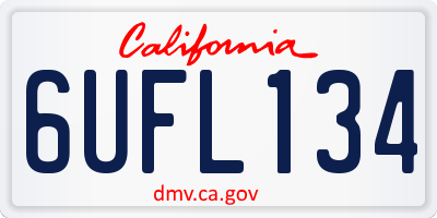 CA license plate 6UFL134