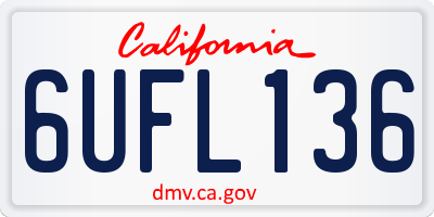CA license plate 6UFL136