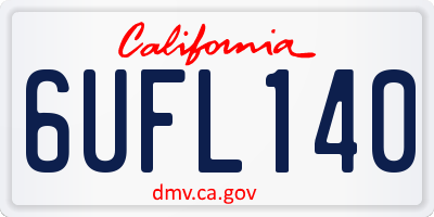 CA license plate 6UFL140