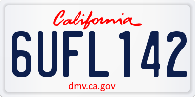 CA license plate 6UFL142