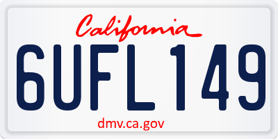 CA license plate 6UFL149