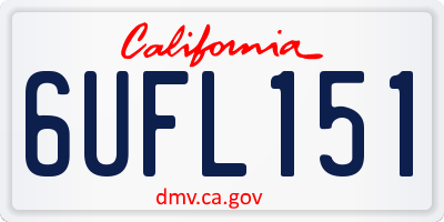 CA license plate 6UFL151